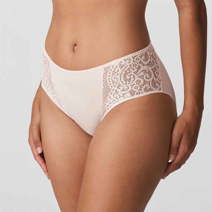 High-rise panty with lace I DO SILKY TAN