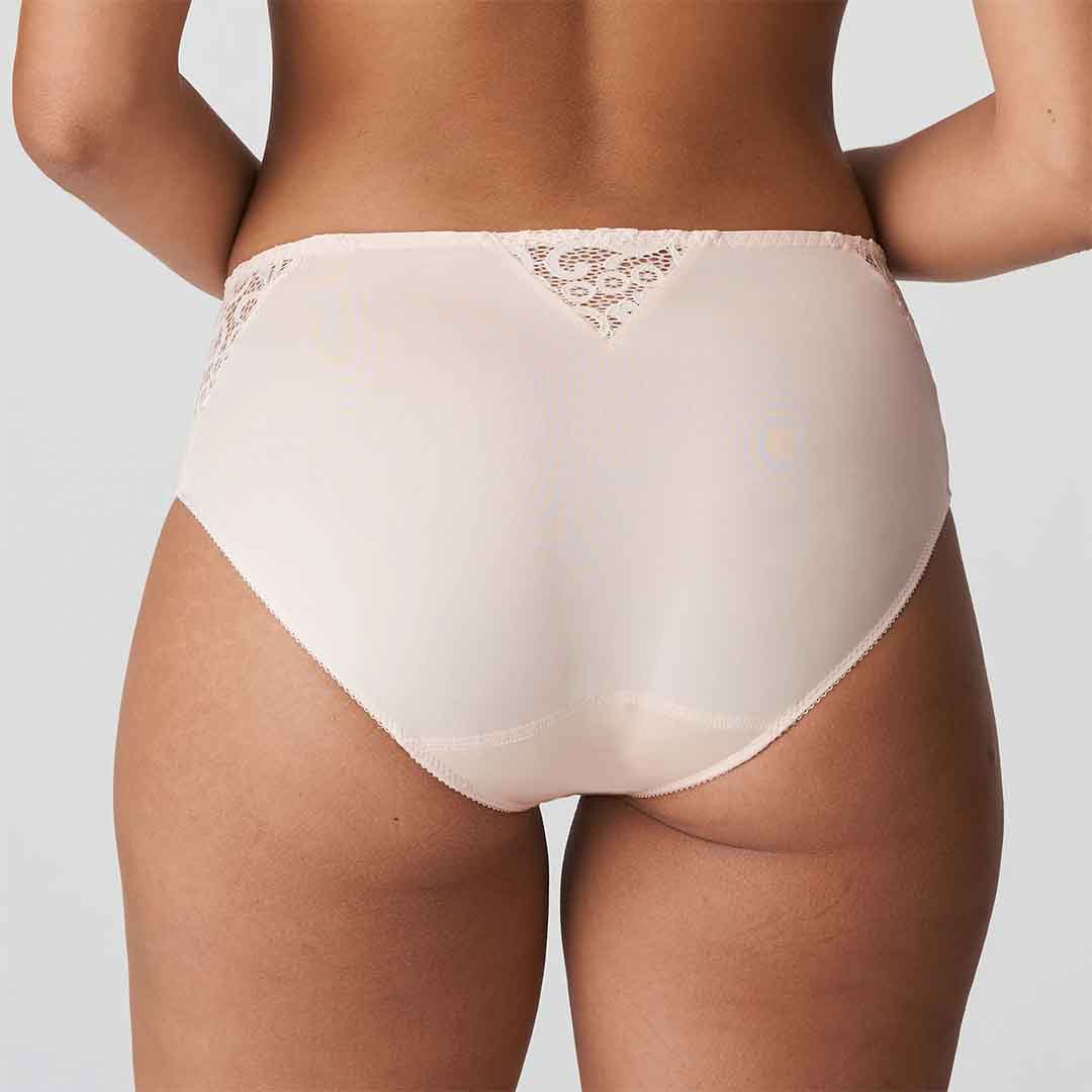 High-rise panty with lace I DO SILKY TAN