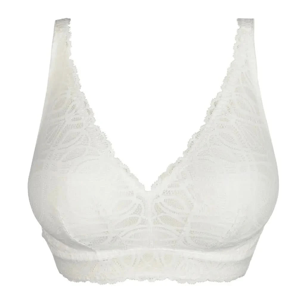 Non-wired bralette with lace SALERNO NATURAL