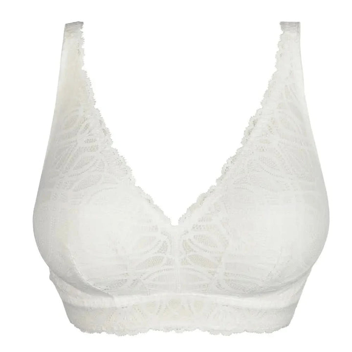 Non-wired bralette with lace SALERNO NATURAL