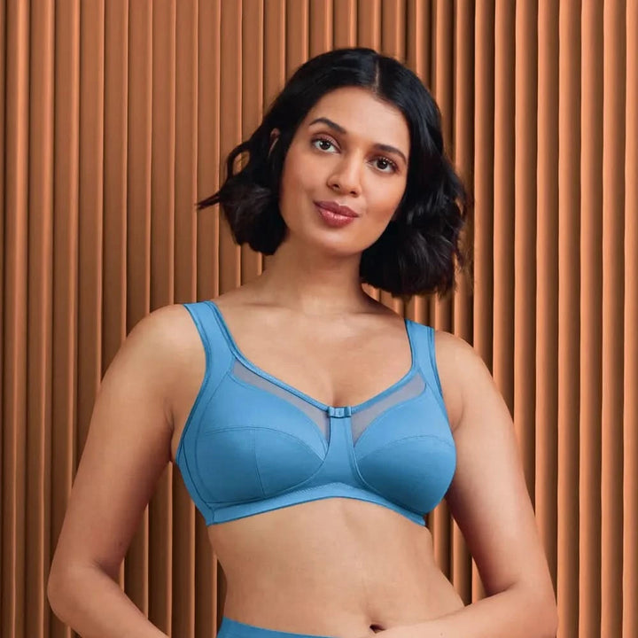 #1 SELLING Non-wired bra with wide comfort straps CLARA BLUE