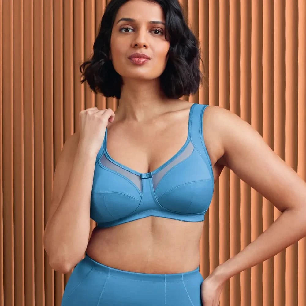 #1 SELLING Non-wired bra with wide comfort straps CLARA BLUE