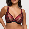 SUJETADOR ESCOTE PROFUNDO CON AROS DE ENCAJE SPRINGDALE BLACK ROSE