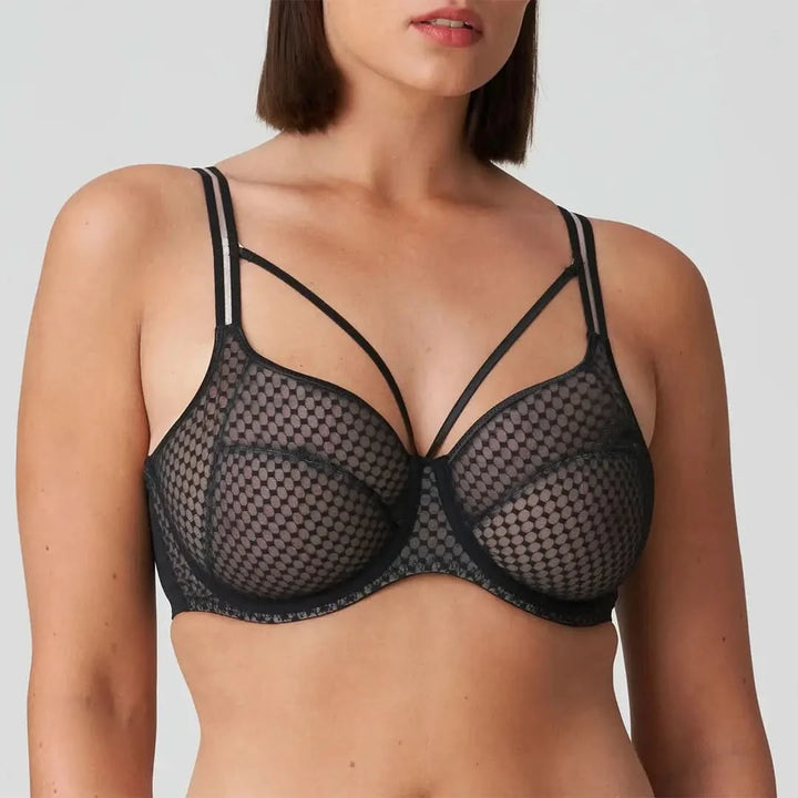 SUJETADOR REJILLA CON AROS GLASS BEACH NEGRO CORSETERIA SINGUERLIN