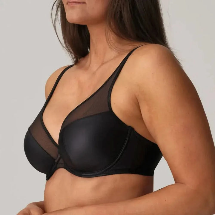 ZIPOLITE BLACK Plunge Underwire Bra