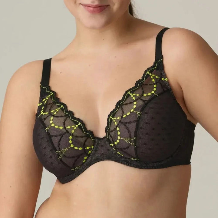 TEPITO low-cut polka dot and neon bra