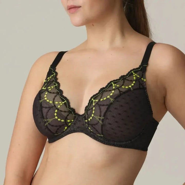 TEPITO low-cut polka dot and neon bra