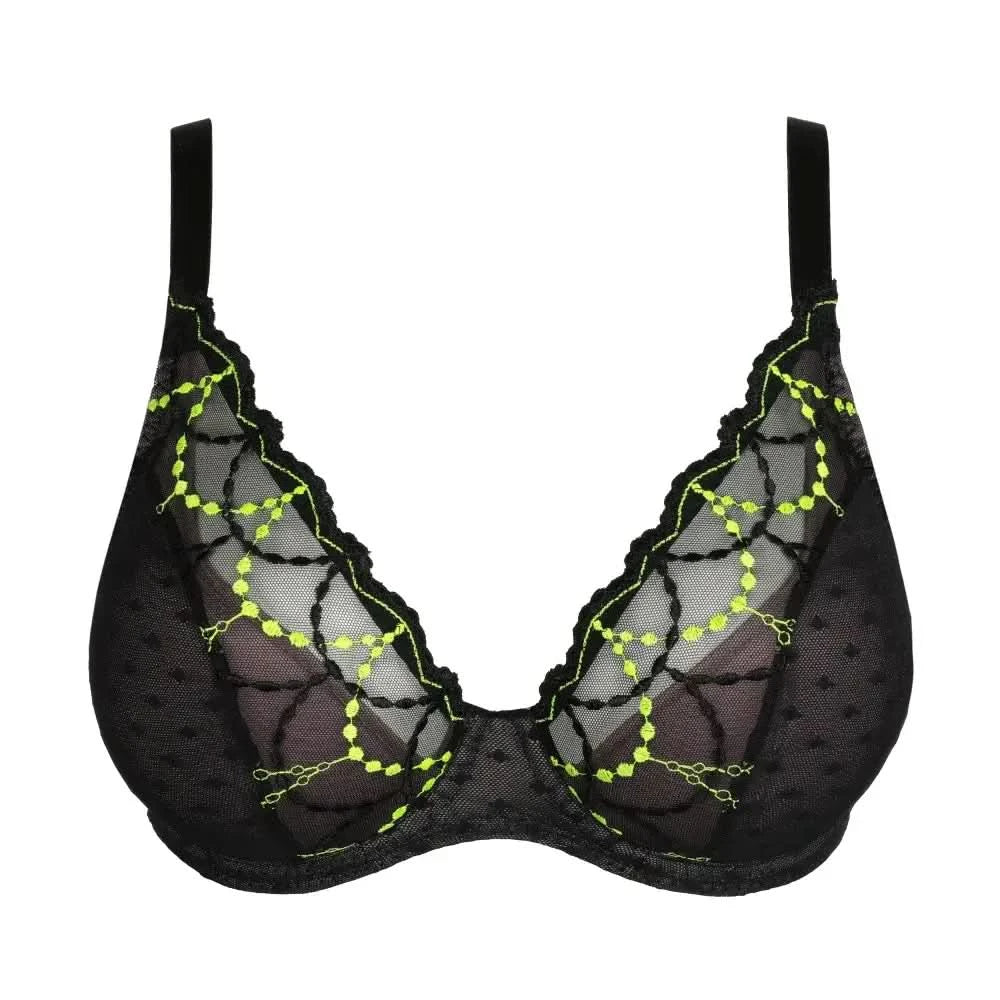 TEPITO low-cut polka dot and neon bra