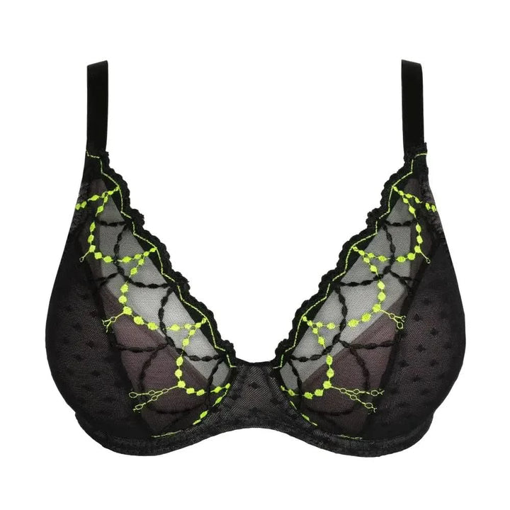 TEPITO low-cut polka dot and neon bra