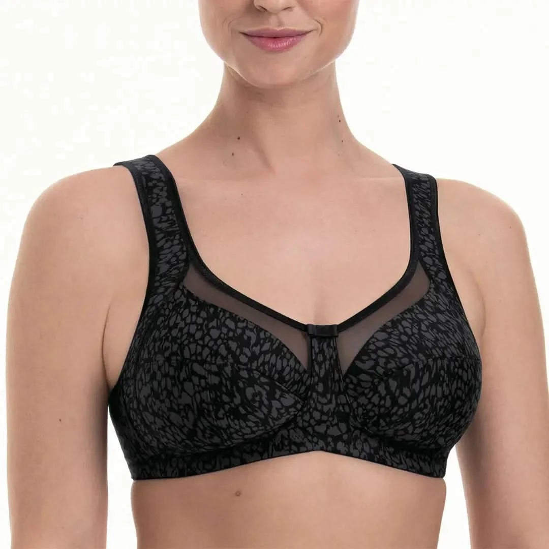 Sujetador sin aros Nº1 EN VENTAS con tirantes anchos confort CLARA ART NEGRO CORSETERIA SINGUERLIN