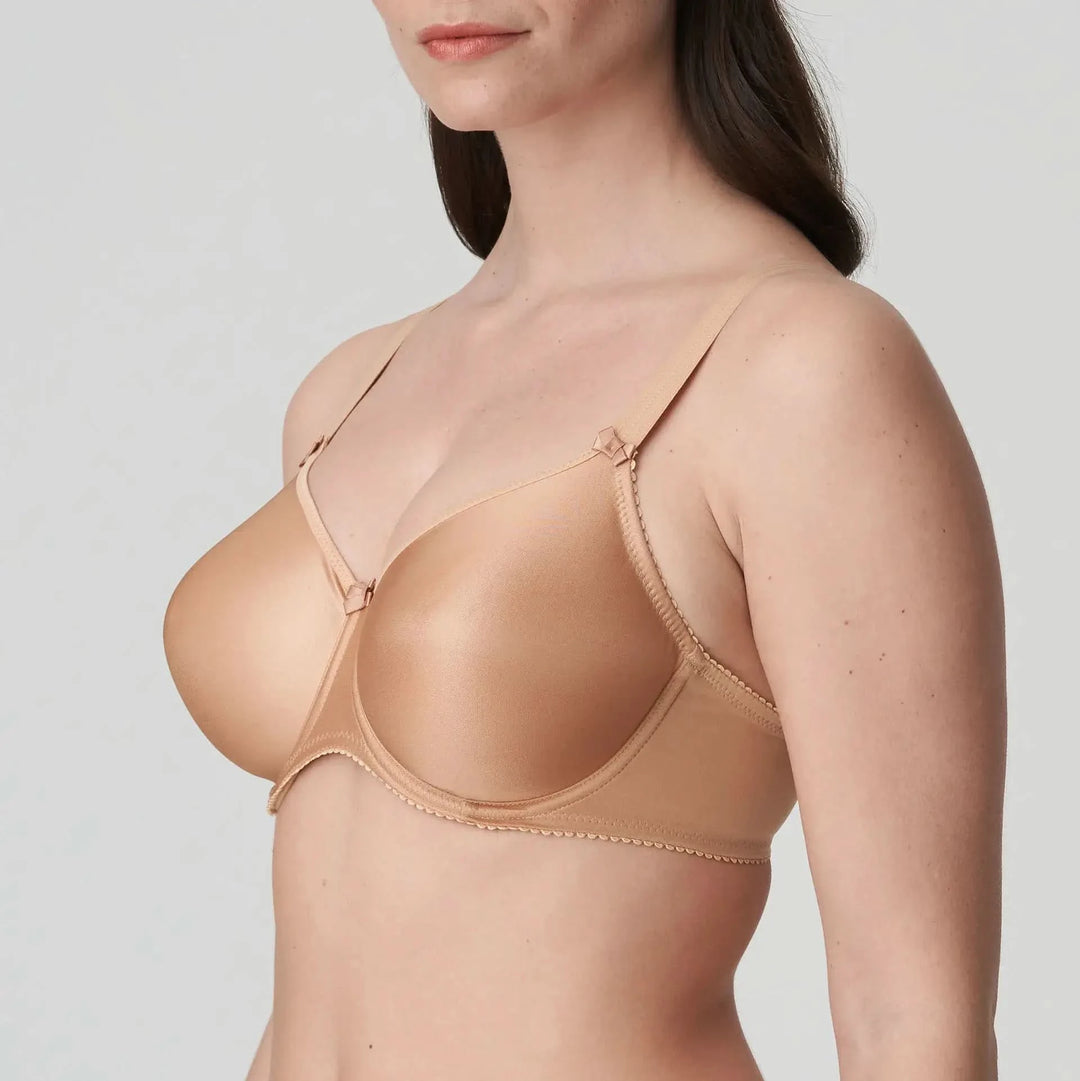 Super-reducing bra with smooth cups and SATIN BEIGE underwire