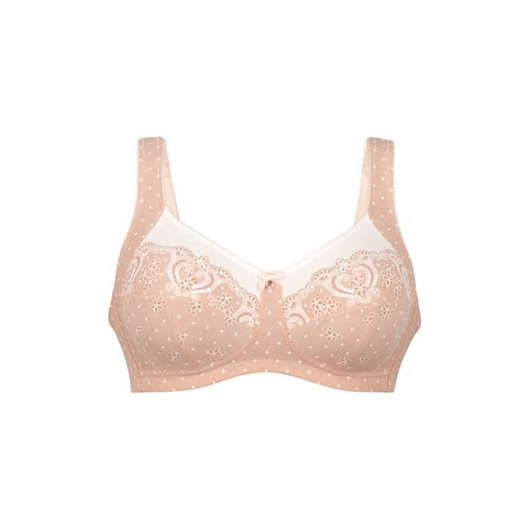 Non-wired minimizing effect bra with padded straps BELVEDERE PEACH