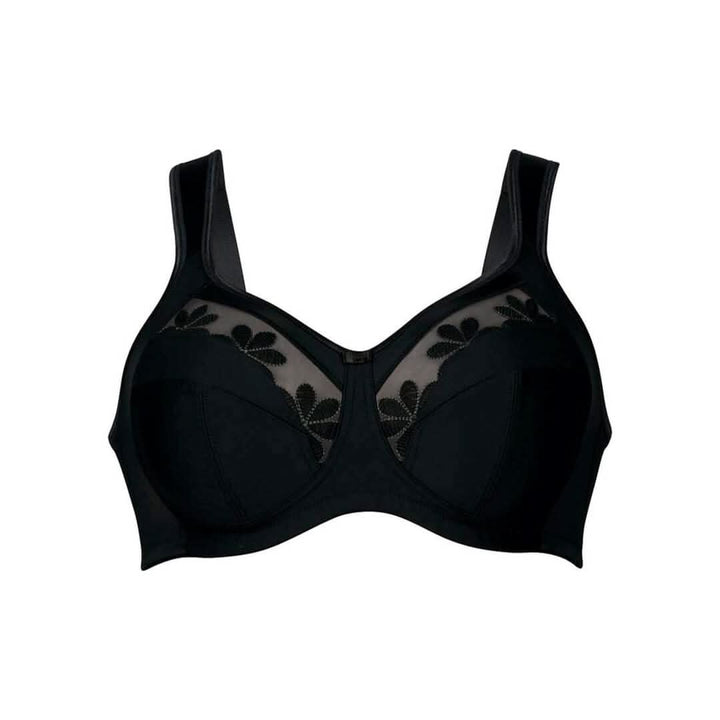 Sujetador sin aros con tirantes anchos ideal copas grandes SOPHIA NEGRO
