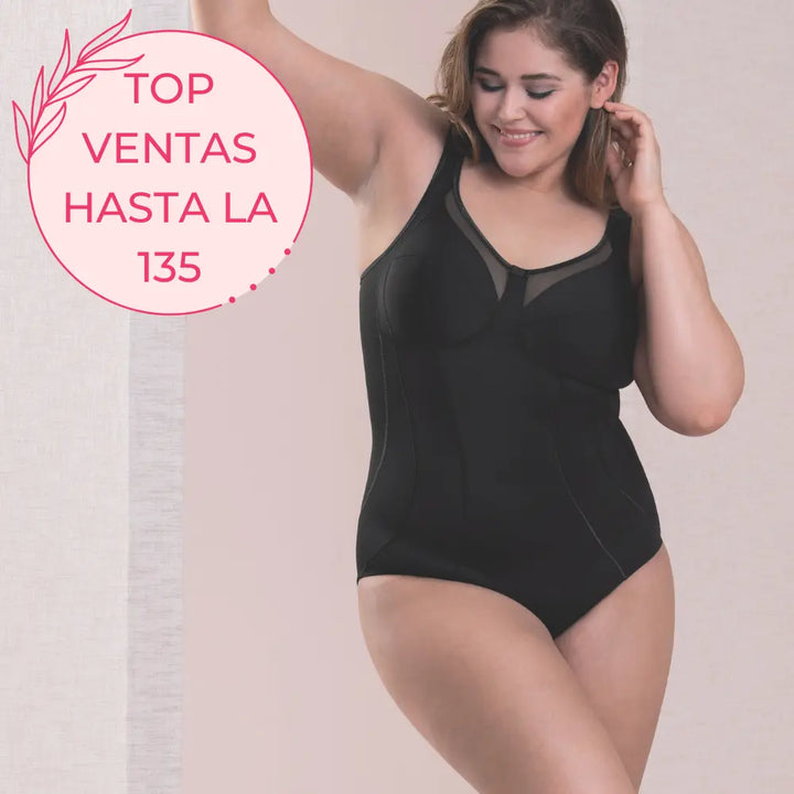 Body reductor de figura Nº1 EN VENTAS sin aros confort CLARA NEGRO