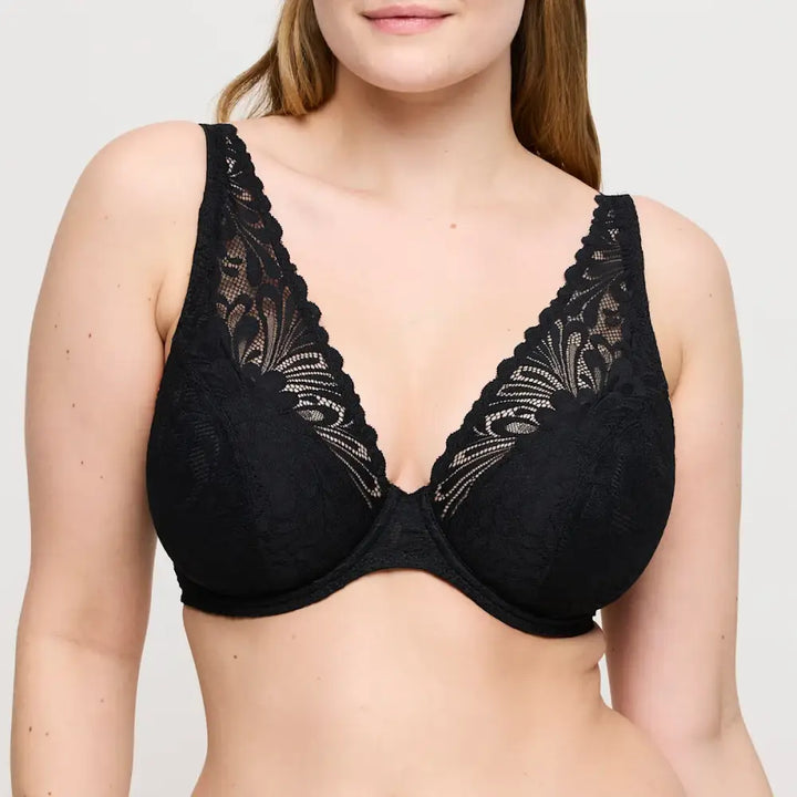 Bralette con aros y copas de encaje RUPI NEGRO Corseteria Singuerlin 