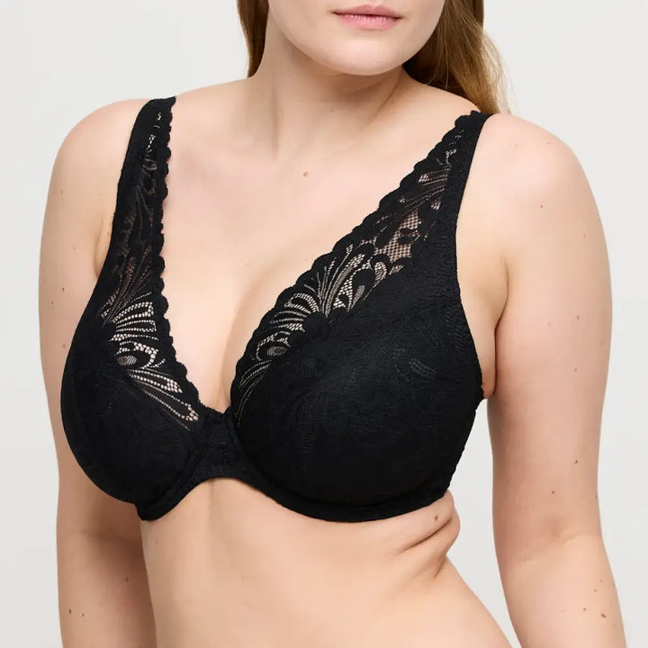Bralette con aros y copas de encaje RUPI NEGRO Corseteria Singuerlin 