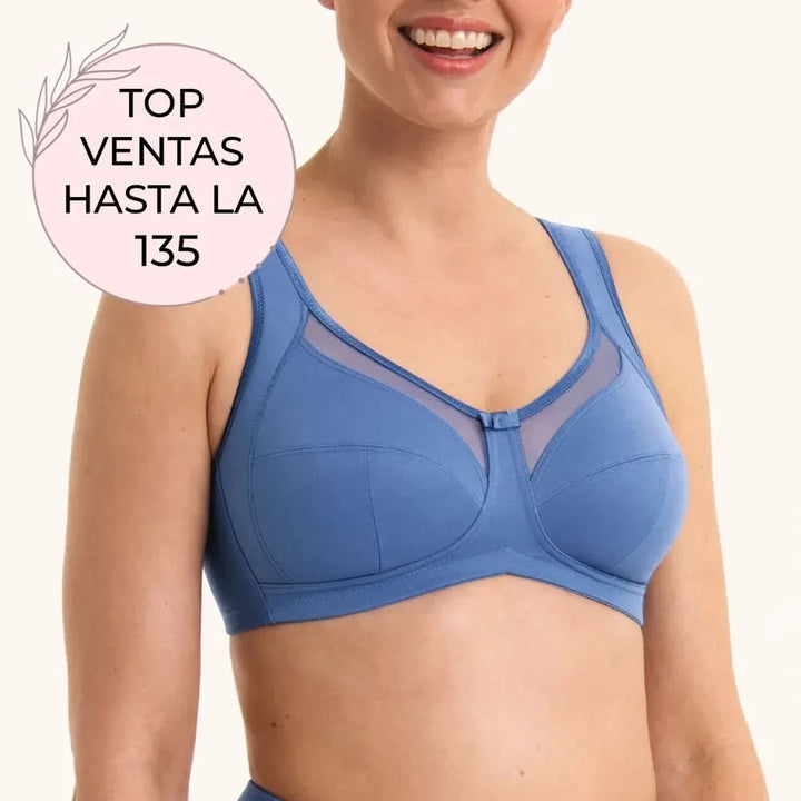 Sujetador sin aros Nº1 EN VENTAS con tirantes anchos confort CLARA BLUE