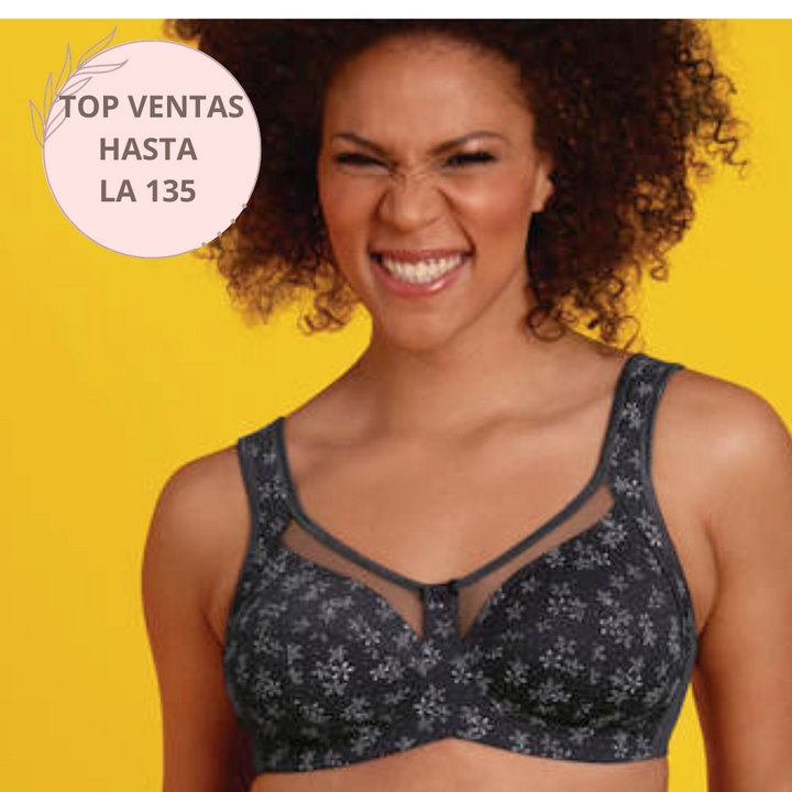 Nº1 SELLING non-wired bra with wide comfort straps CLARA ART GRAY