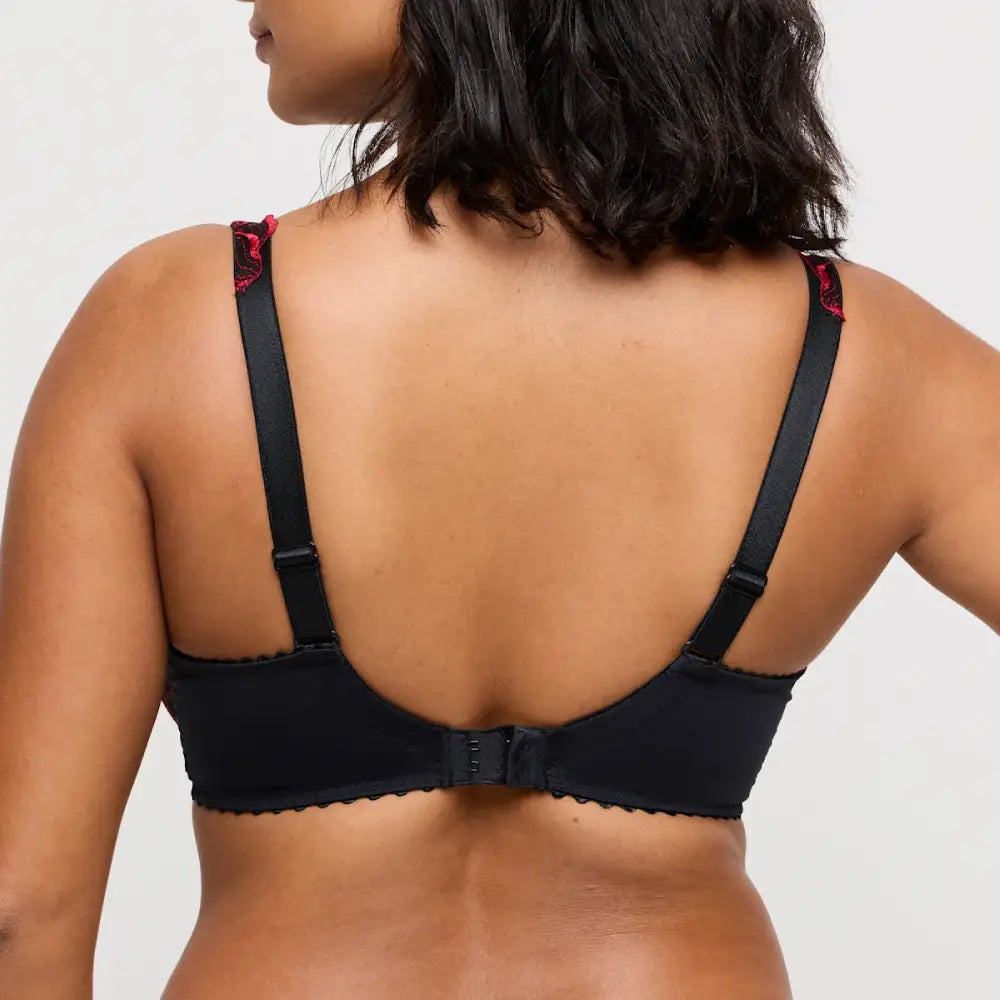 SUJETADOR ESCOTE PROFUNDO CON AROS DE ENCAJE SPRINGDALE BLACK ROSE corseteria singuerlin