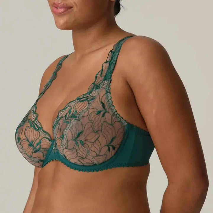 SPRINGDALE GREEN LACE PLUNGE UNDERWIRE BRA 