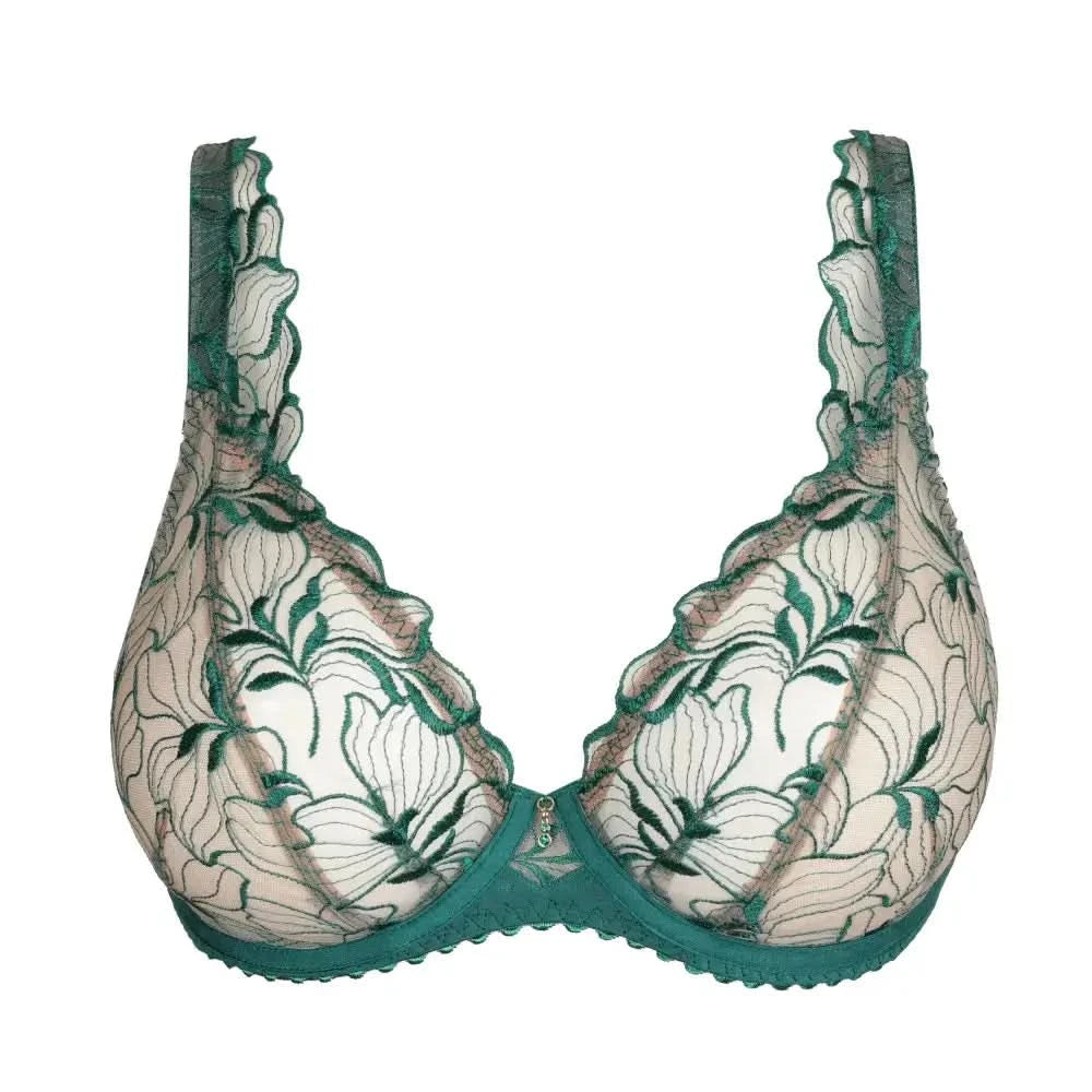 SPRINGDALE GREEN LACE PLUNGE UNDERWIRE BRA 