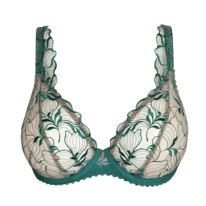 SPRINGDALE GREEN LACE PLUNGE UNDERWIRE BRA 