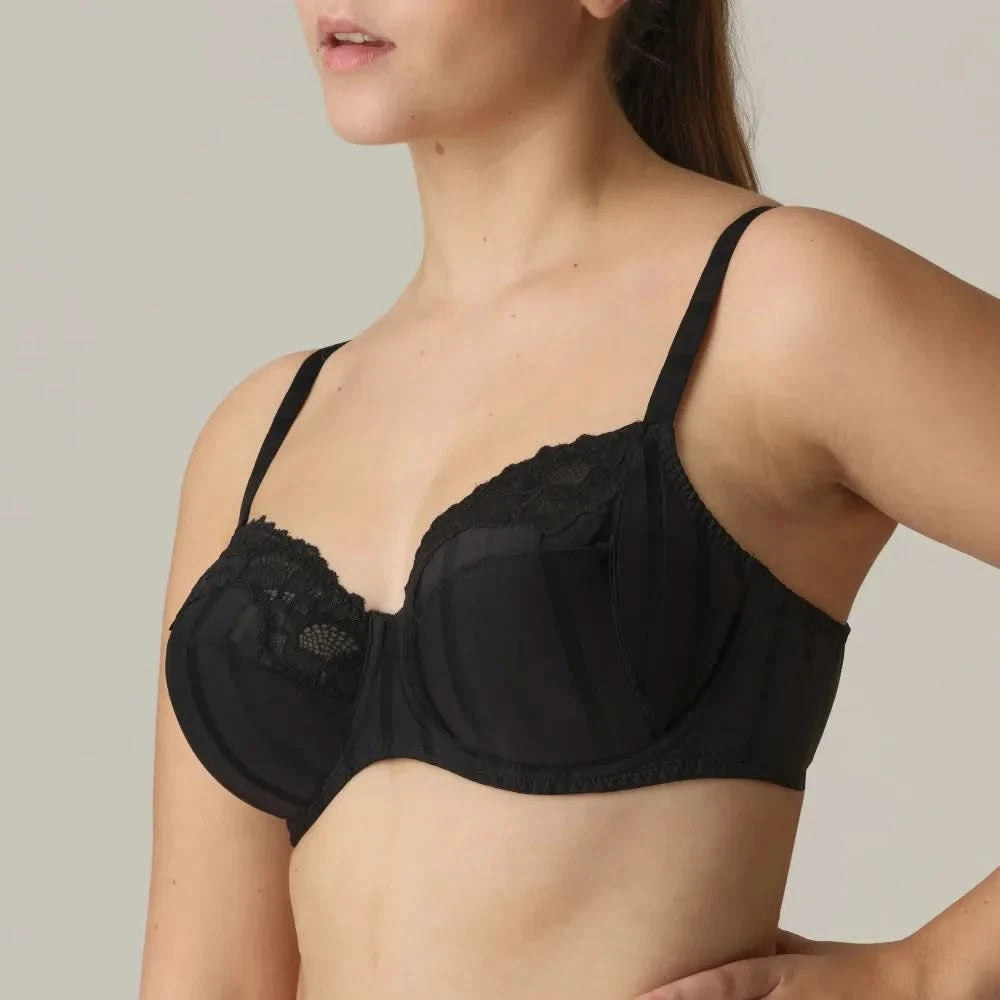 Black striped underwire bra MALDIVES BLACK 