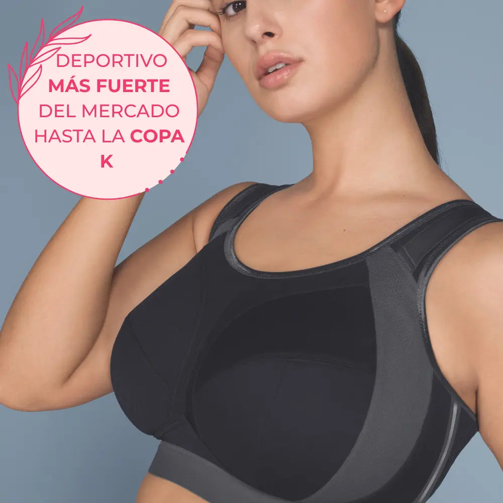 Sujetador deportivo ESPECIAL COPAS GRANDES EXTREME CONTROL PLUS NEGRO