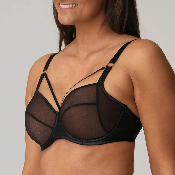 Sujetador negro liso con aros ZIPOLITE NEGRO