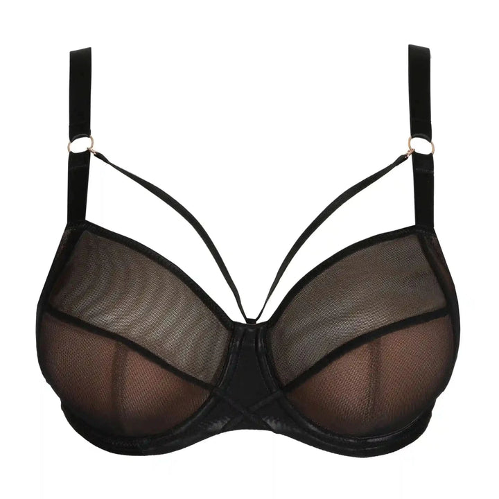 Sujetador negro liso con aros ZIPOLITE NEGRO