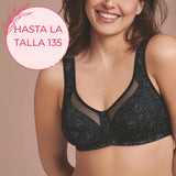 Sujetador sin aros Nº1 EN VENTAS con tirantes anchos confort CLARA ART BLACK/ANTRACITA