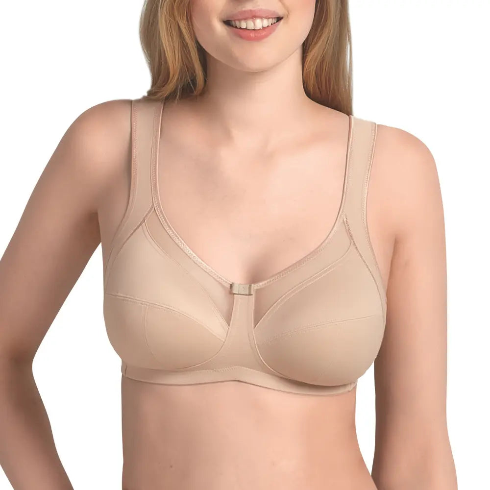 Sujetador sin aros Nº1 EN VENTAS con tirantes anchos confort CLARA BEIGE