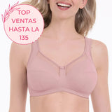 Sujetador sin aros Nº1 EN VENTAS con tirantes anchos confort CLARA ROSA