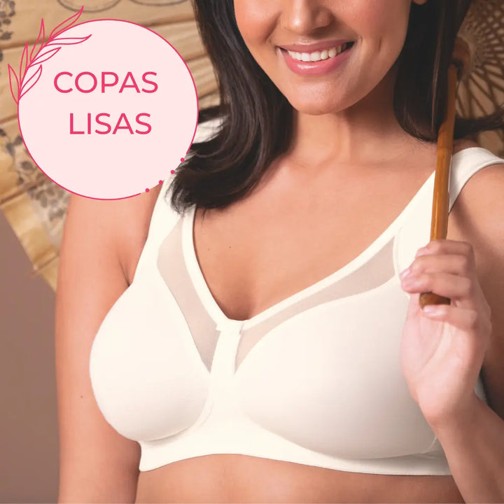 Sujetador sin aros copas lisas CLARA MARFIL