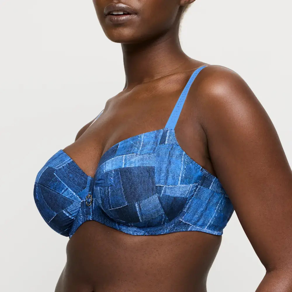 Sujetador con aros efecto tejano MAUNA BLUE Corseteria Singuerlin 