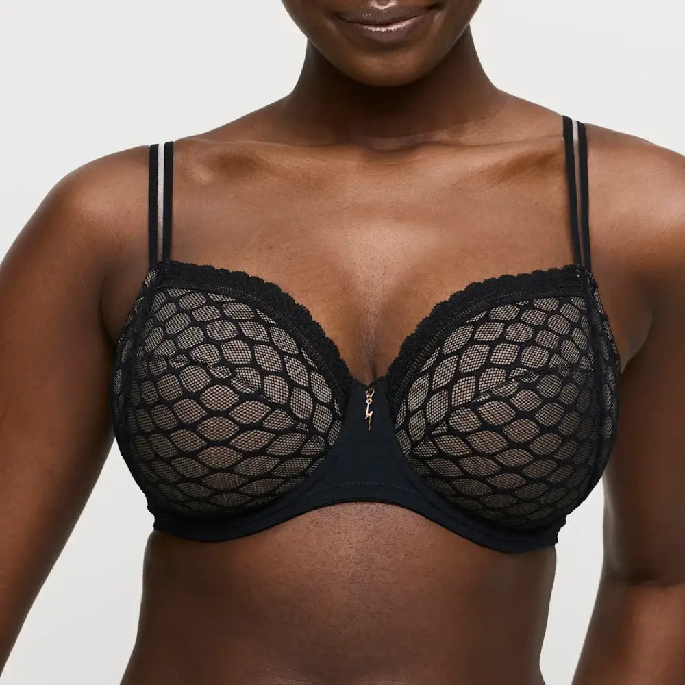 Sujetador con aros y encaje negro NAKO Corseteria Singuerlin