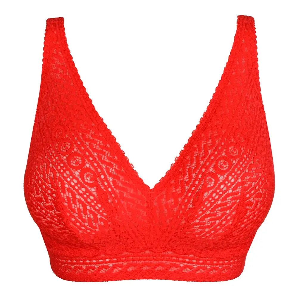 Sujetador sin aros tipo bralette con encaje MONTARA RED Corseteria Singuerlin 
