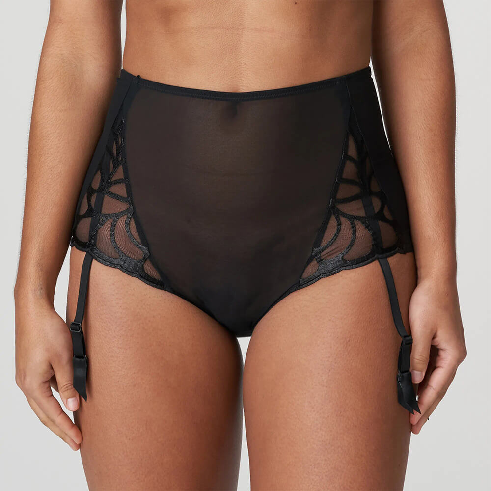 Semitransparent high-rise panty with lace APRODISIA BLACK LIMITED EDITION