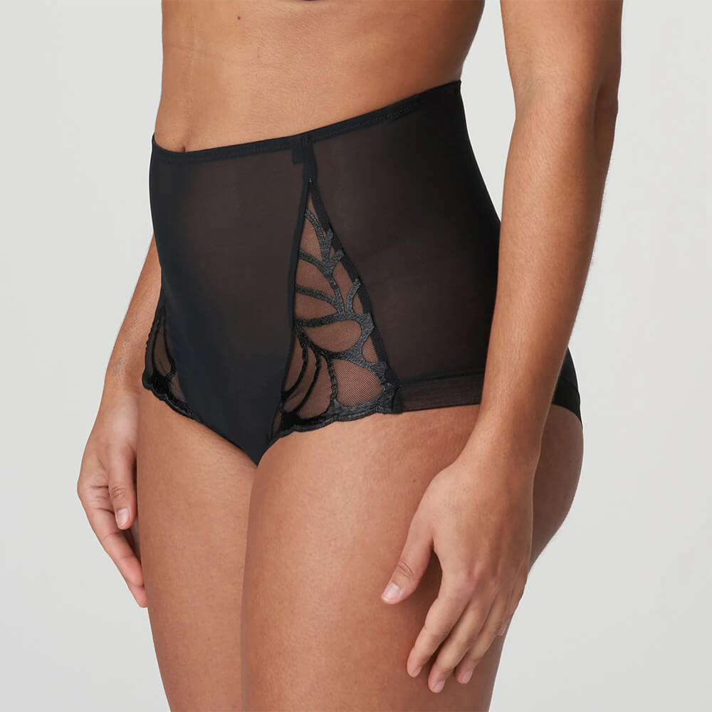 Semitransparent high-rise panty with lace APRODISIA BLACK LIMITED EDITION