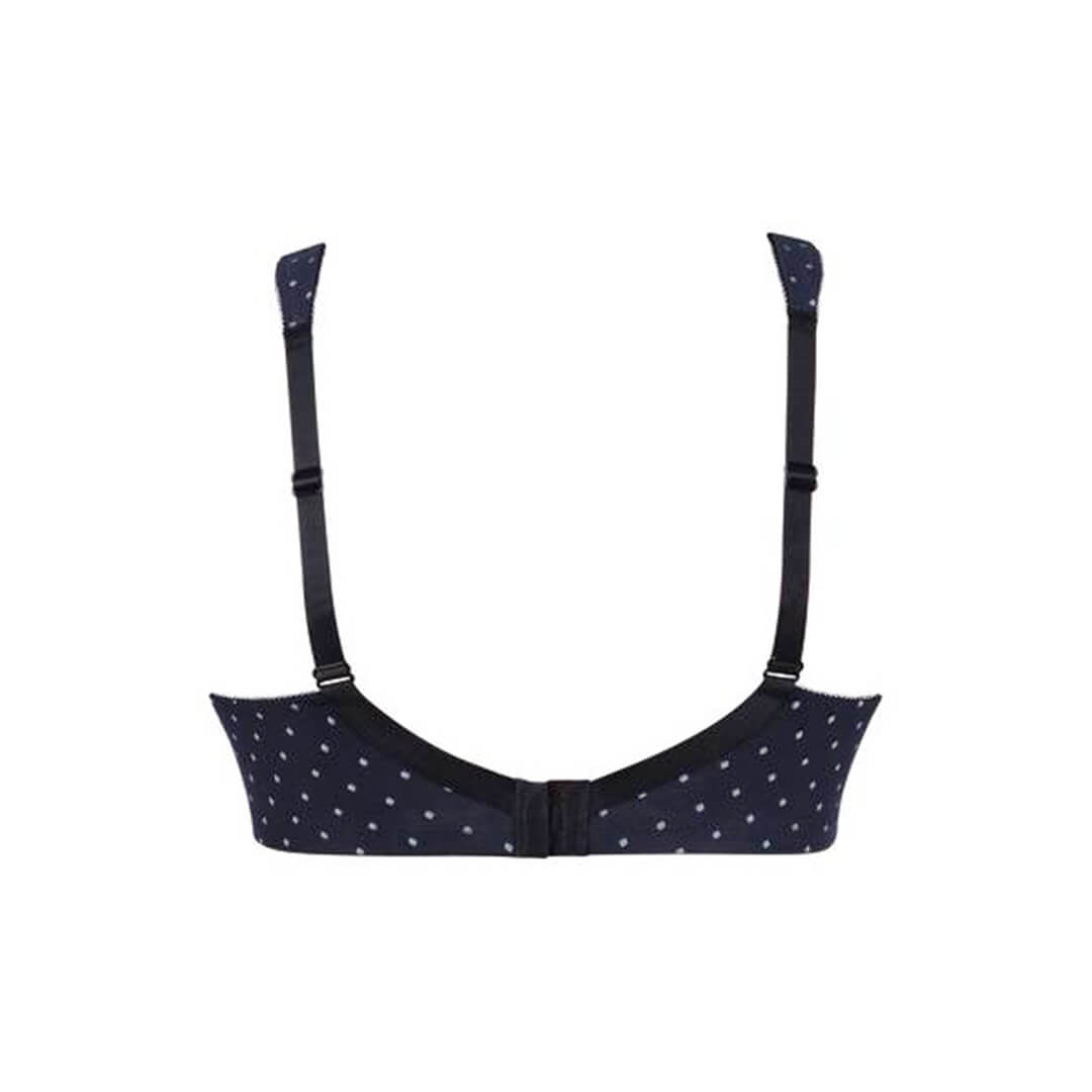 Non-wired minimizing effect bra with wide straps BELVEDERE BLUE 