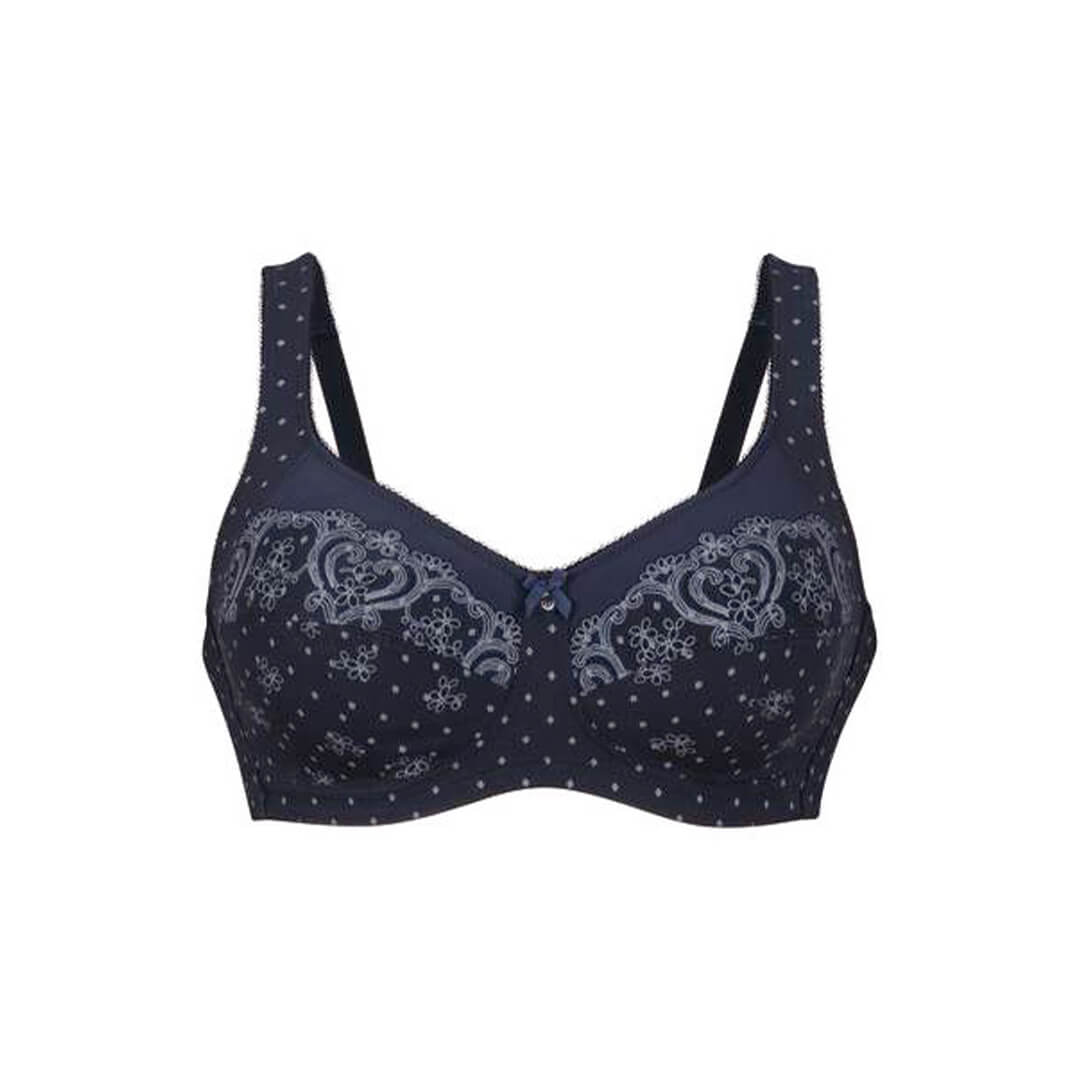 Non-wired minimizing effect bra with wide straps BELVEDERE BLUE 