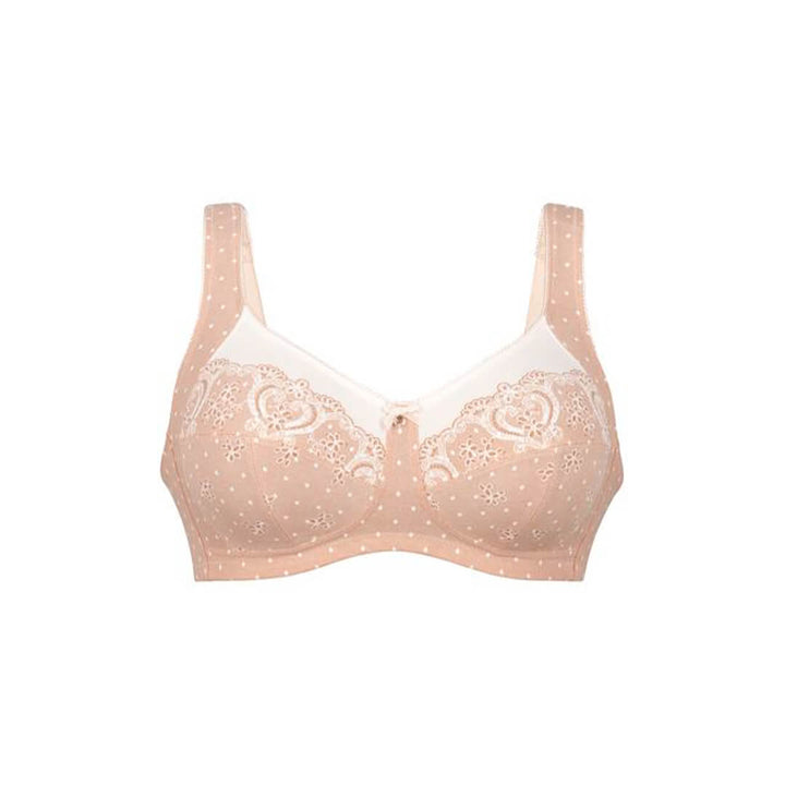 Non-wired minimizing effect bra with padded straps BELVEDERE PEACH
