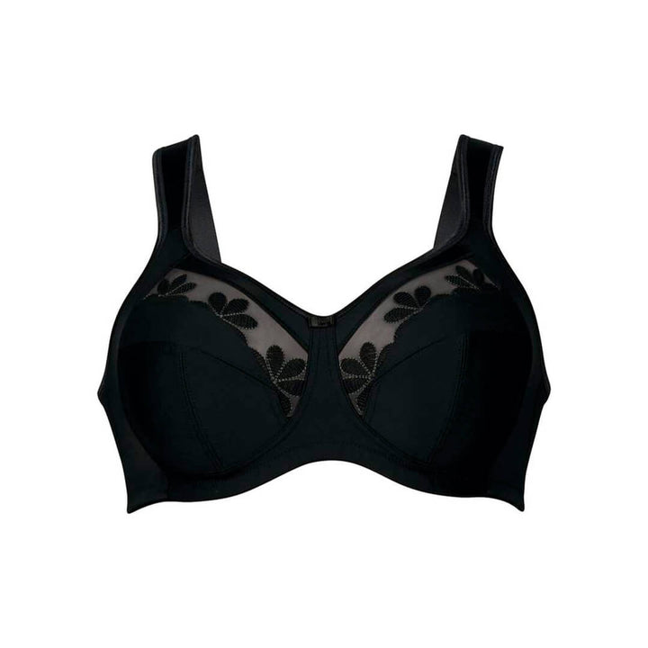 Non-wired bra with wide straps ideal for large cups SOPHIA BLACK